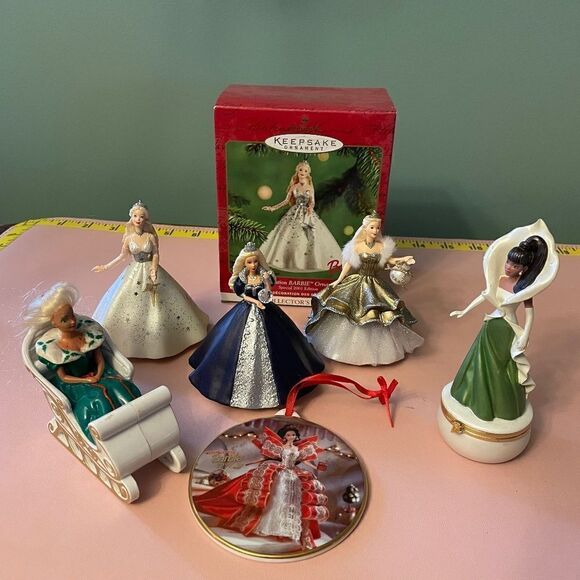 Hallmark Barbie 7pc Lot NEW Vintage Keepsake Limited Edition NEW - Picture 1 of 16